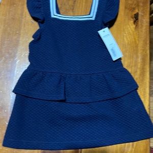 Janie & Jack Quilted Navy Peplum Dress 12-18 Months